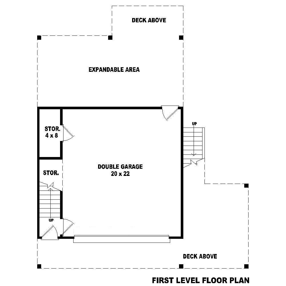 Floor Plan First Story of Small House Plans #170-1121
